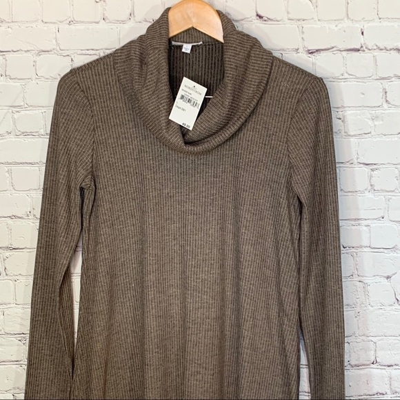 NWT Socialite Ribbed  Cowl Neck Swing Dress Large - Picture 3 of 9